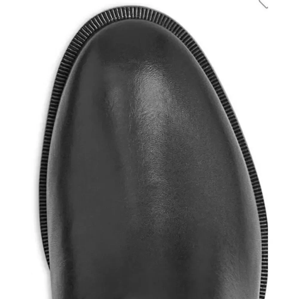 New Tory Burch Everly Strap Riding Boot Perfect Black Leather size 7W